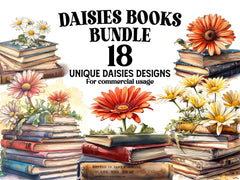 Daisies Books Clipart - CraftNest