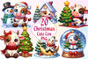 Cute Christmas Cow Clipart Bundle