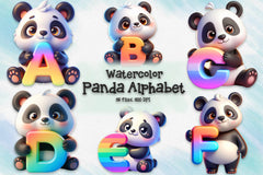 Panda Alphabet Clipart Bundle - CraftNest - Digital Crafting and Art