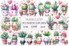 Cute Valentine Plant Couple Clipart Bundle