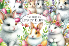 Easter Bunny And Flower Clipart Bundle - CraftNest - Digital Crafting and Art
