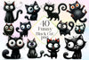 Funny Black Cats Clipart Bundle 3