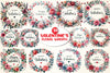 Valentine's Floral Wreath Clipart Bundle