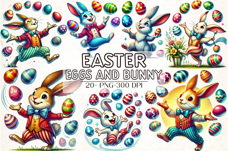 Easter Eggs & Bunny Clipart Bundle - CraftNest - Digital Crafting and Art