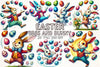 Easter Eggs & Bunny Clipart Bundle