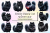 Fluffy Black Cat Clipart Bundle