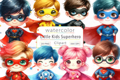 Little Kids Superhero Clipart Bundle - CraftNest - Digital Crafting and Art