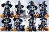 Cute Skeleton Halloween Clipart Bundle