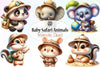 Baby Safari Animals Clipart Bundle