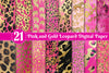 Pink And Gold Leopard Digital Paper