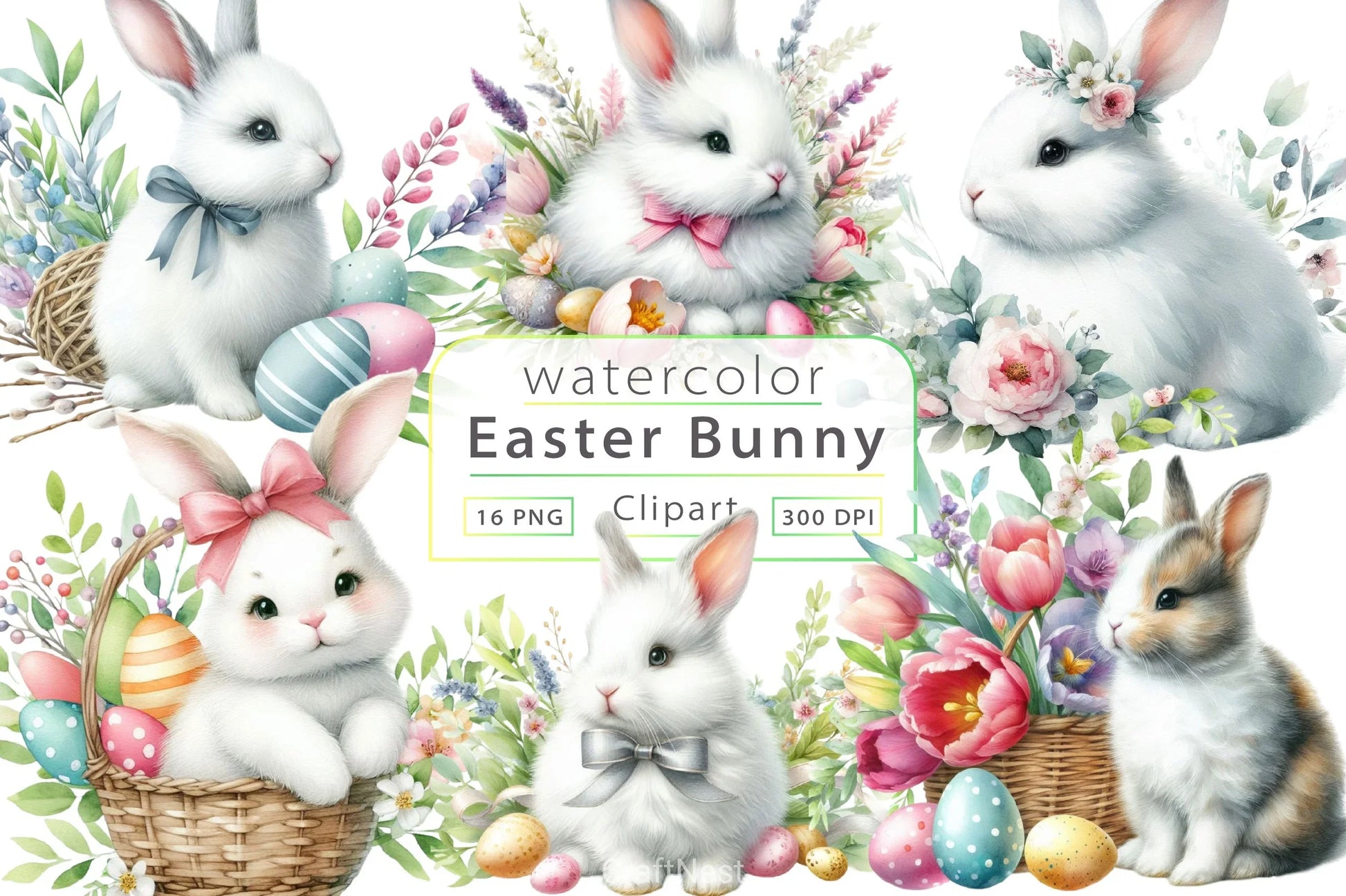 Easter Bunny Clipart Bundle 30 - CraftNest - Digital Crafting and Art