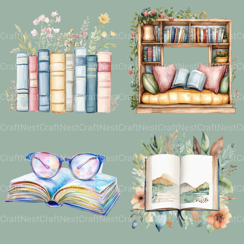 Books Updated Clipart Bundle - CraftNest - Digital Crafting and Art