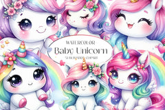Baby Unicorn Clipart Bundle - CraftNest - Digital Crafting and Art