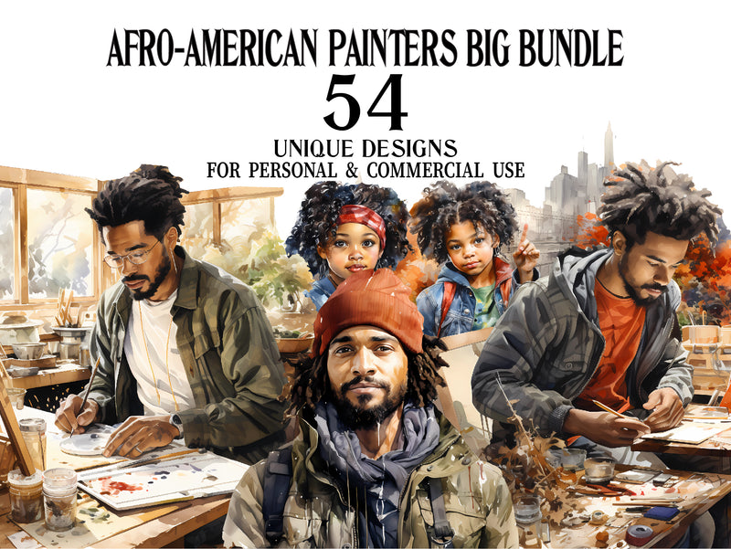 Afro-American Painters Clipart - CraftNest