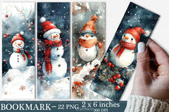 Cute Winter Snow Bookmarks Landscape Design Junk Journal - CraftNest - Digital Crafting and Art