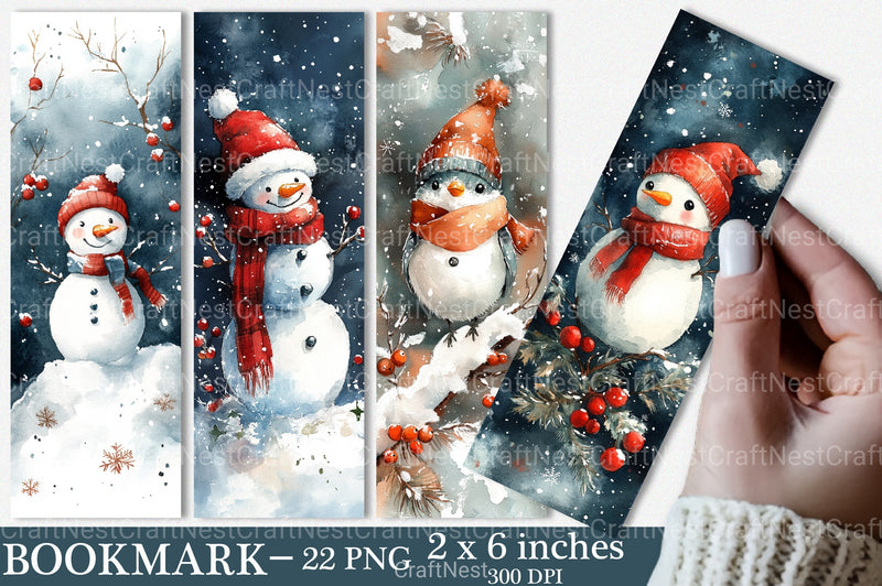 Cute Winter Snow Bookmarks Landscape Design Junk Journal - CraftNest - Digital Crafting and Art