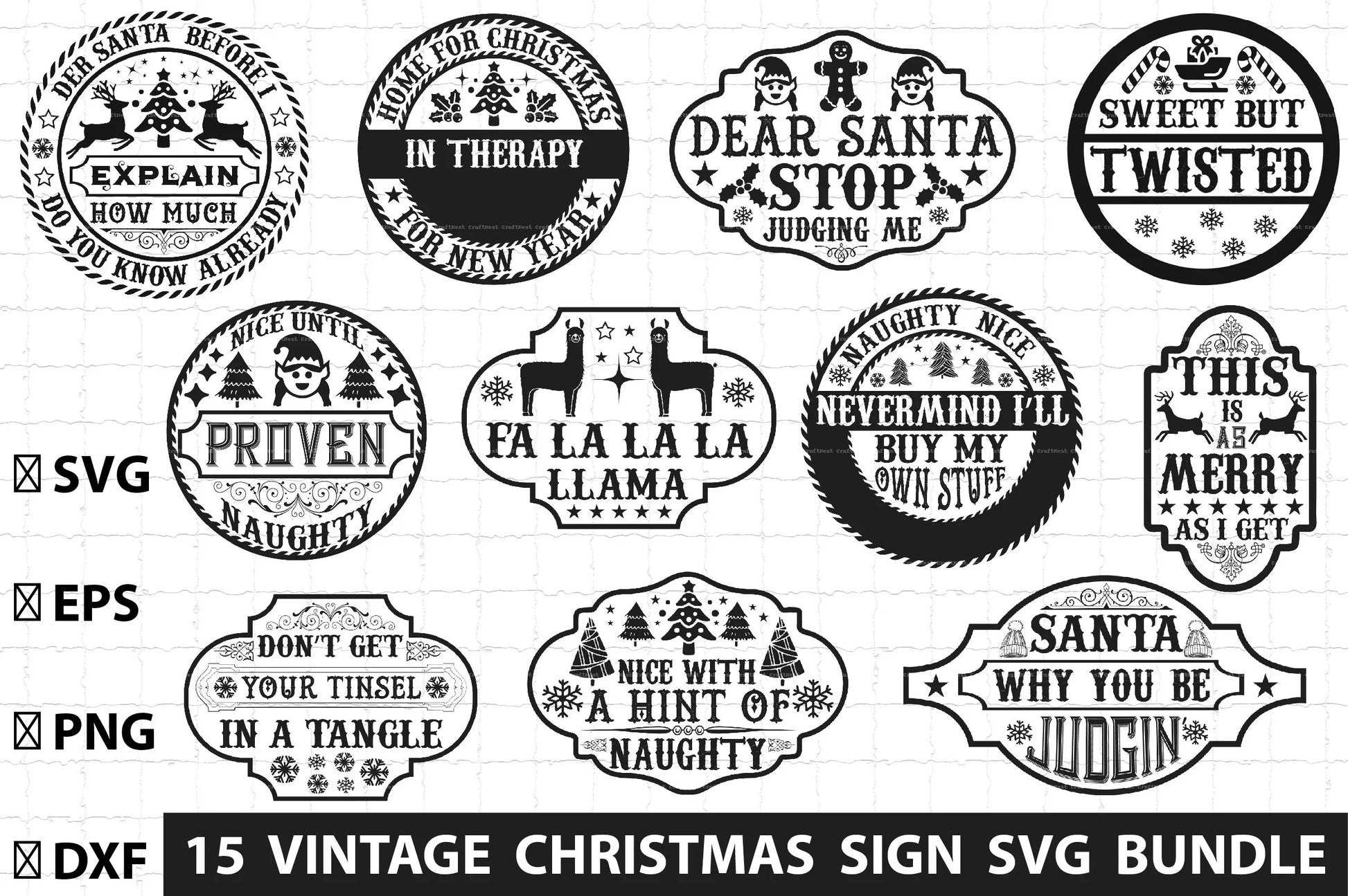 Vintage Christmas SVG Bundle - CraftNest - Digital Crafting and Art