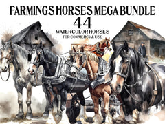 Farming Horses Clipart - CraftNest