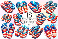 American Flip Flops Clipart Bundle - CraftNest - Digital Crafting and Art
