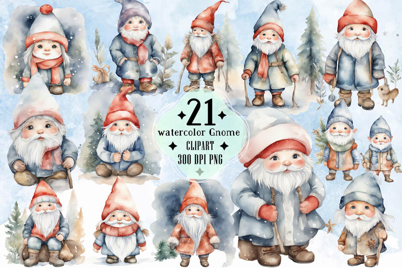 Christmas Gnome Clipart Bundle 5 - CraftNest - Digital Crafting and Art