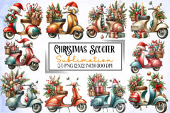Christmas Scooter Clipart Bundle - CraftNest - Digital Crafting and Art