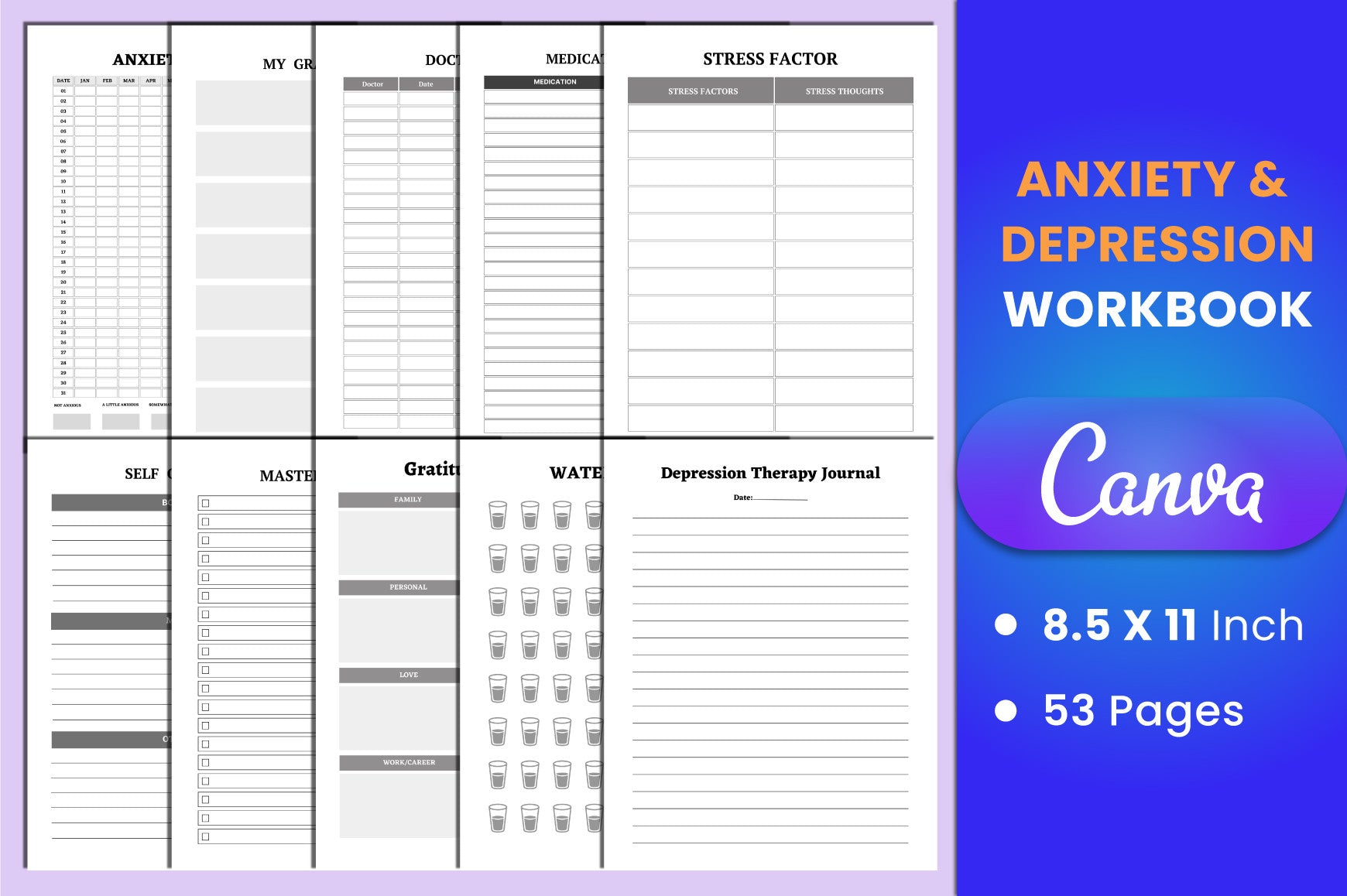 Anxiety and Depression Workbooks