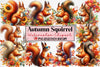 Autumn Squirrel Clipart Bundle 2