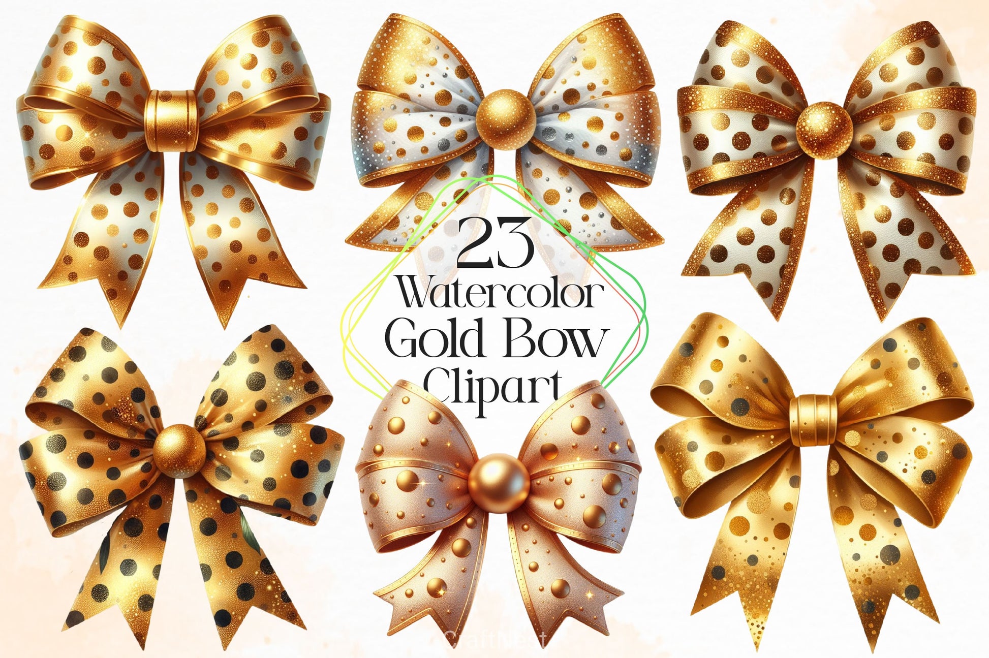 Gold Bow Clipart Bundle 3 - CraftNest - Digital Crafting and Art
