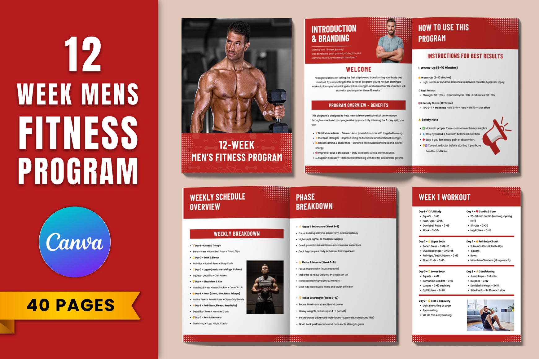 Week Men's Fitness Program Guide