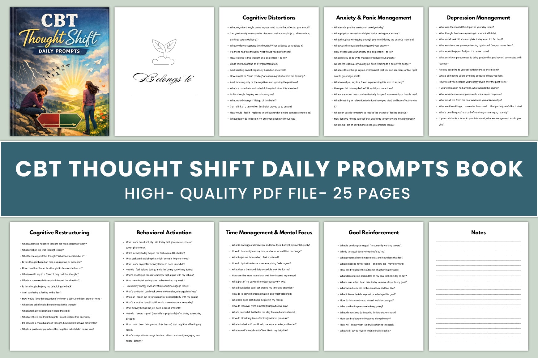 CBT Thought Shift Daily Prompts