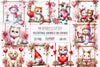 Valentines Animals On Swings Clipart Bundle