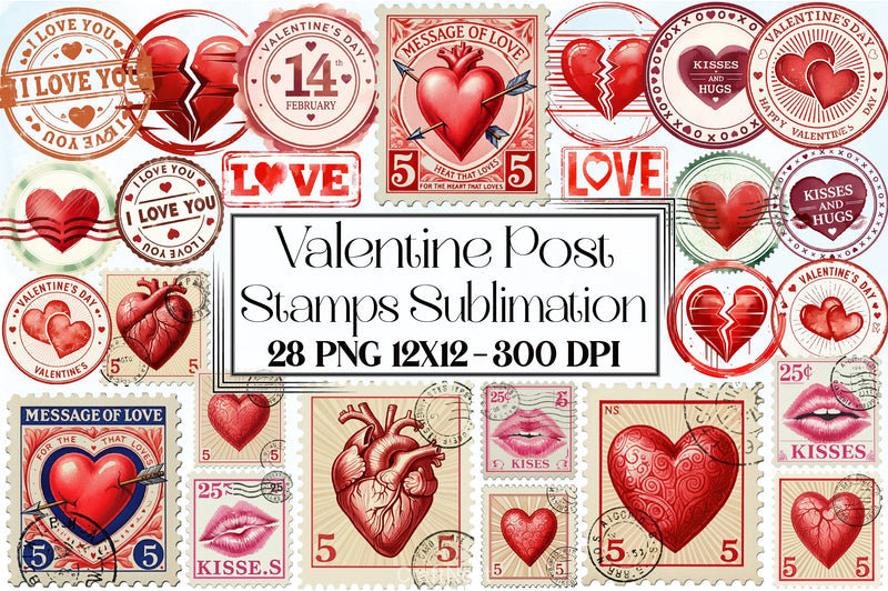 Valentine Stamps Clipart Bundle - CraftNest - Digital Crafting and Art
