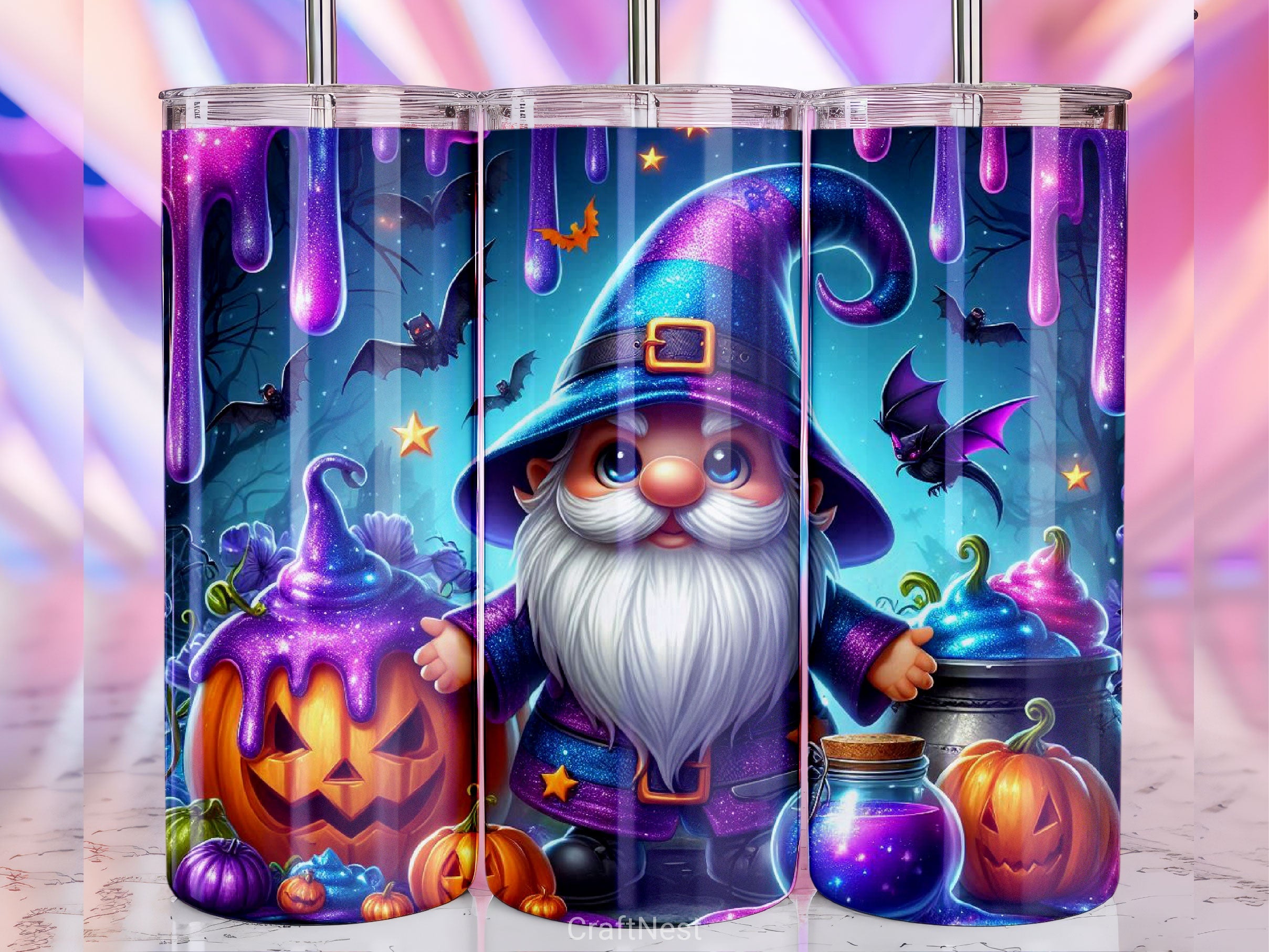 Halloween Gnome Tumbler Wrap Bundle 6 - CraftNest - Digital Crafting and Art