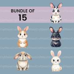 Bunny Rabbits Clipart Bundle - CraftNest - Digital Crafting and Art