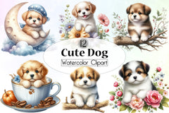 Cute Dog Clipart Bundle - CraftNest - Digital Crafting and Art