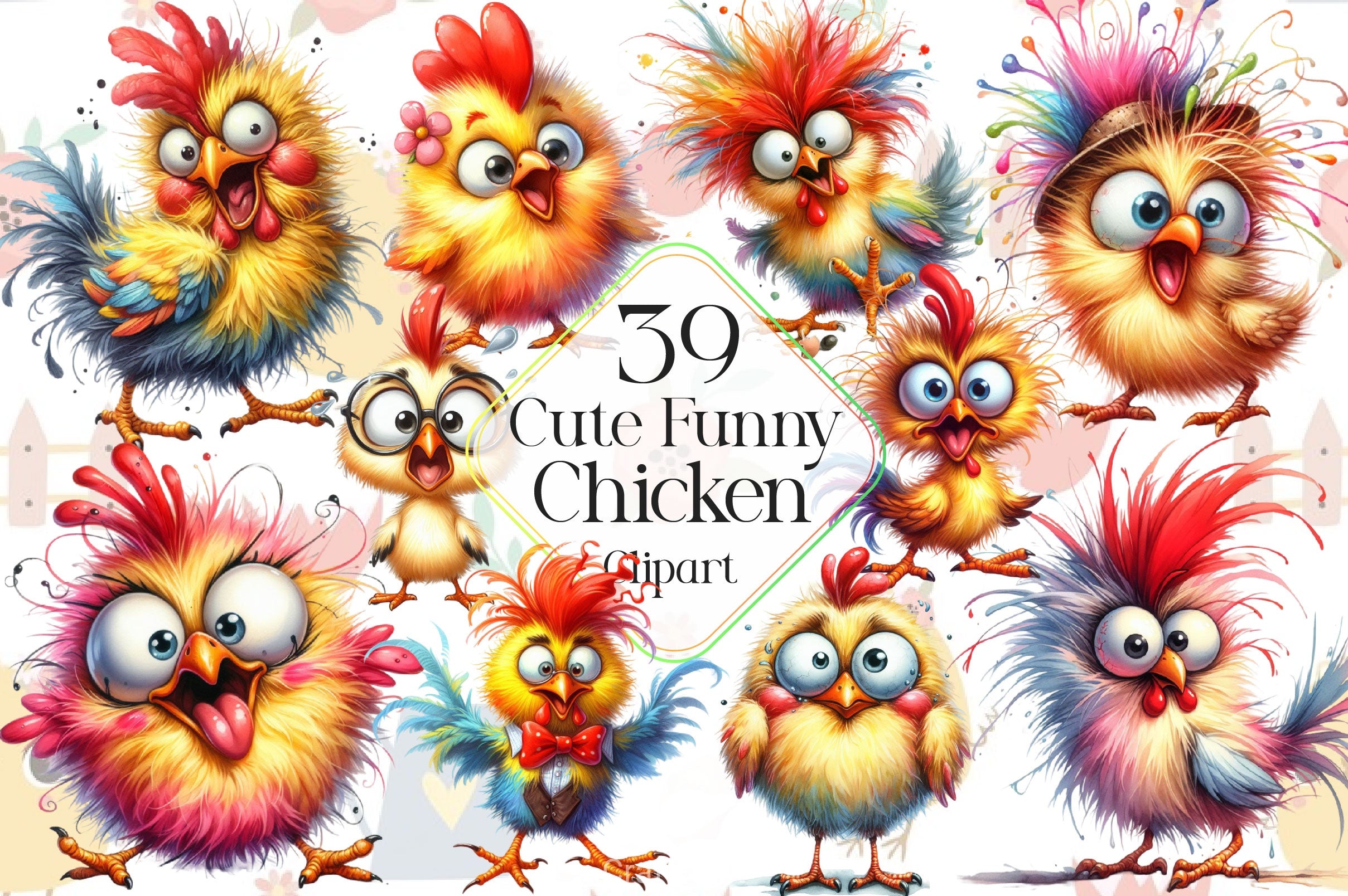 Chicken Chicken Clipart Bundle 6 - CraftNest - Digital Crafting and Art