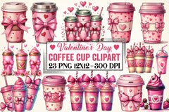 Valentine Coffee Cup Clipart Bundle - CraftNest - Digital Crafting and Art