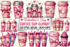 Valentine Coffee Cup Clipart Bundle