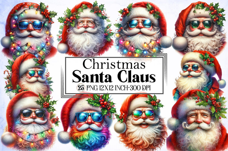 Santa Claus Christmas Clipart Bundle - CraftNest - Digital Crafting and Art