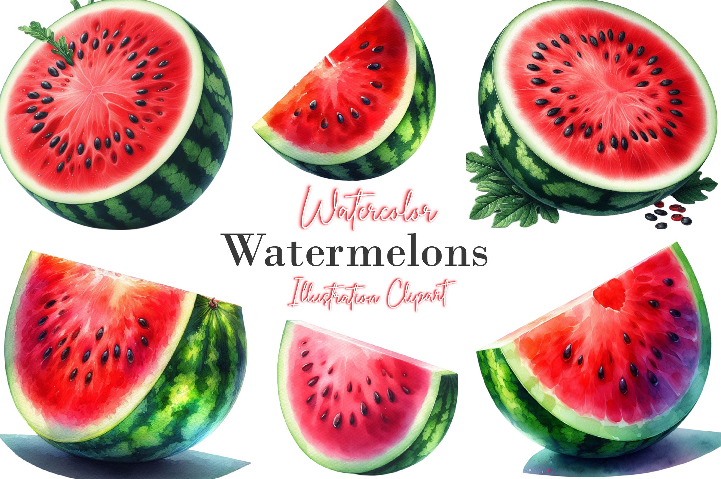 Watermelons Clipart Bundle - CraftNest - Digital Crafting and Art