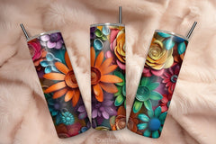 Flower Tumbler Wrap Bundle 8 - CraftNest - Digital Crafting and Art