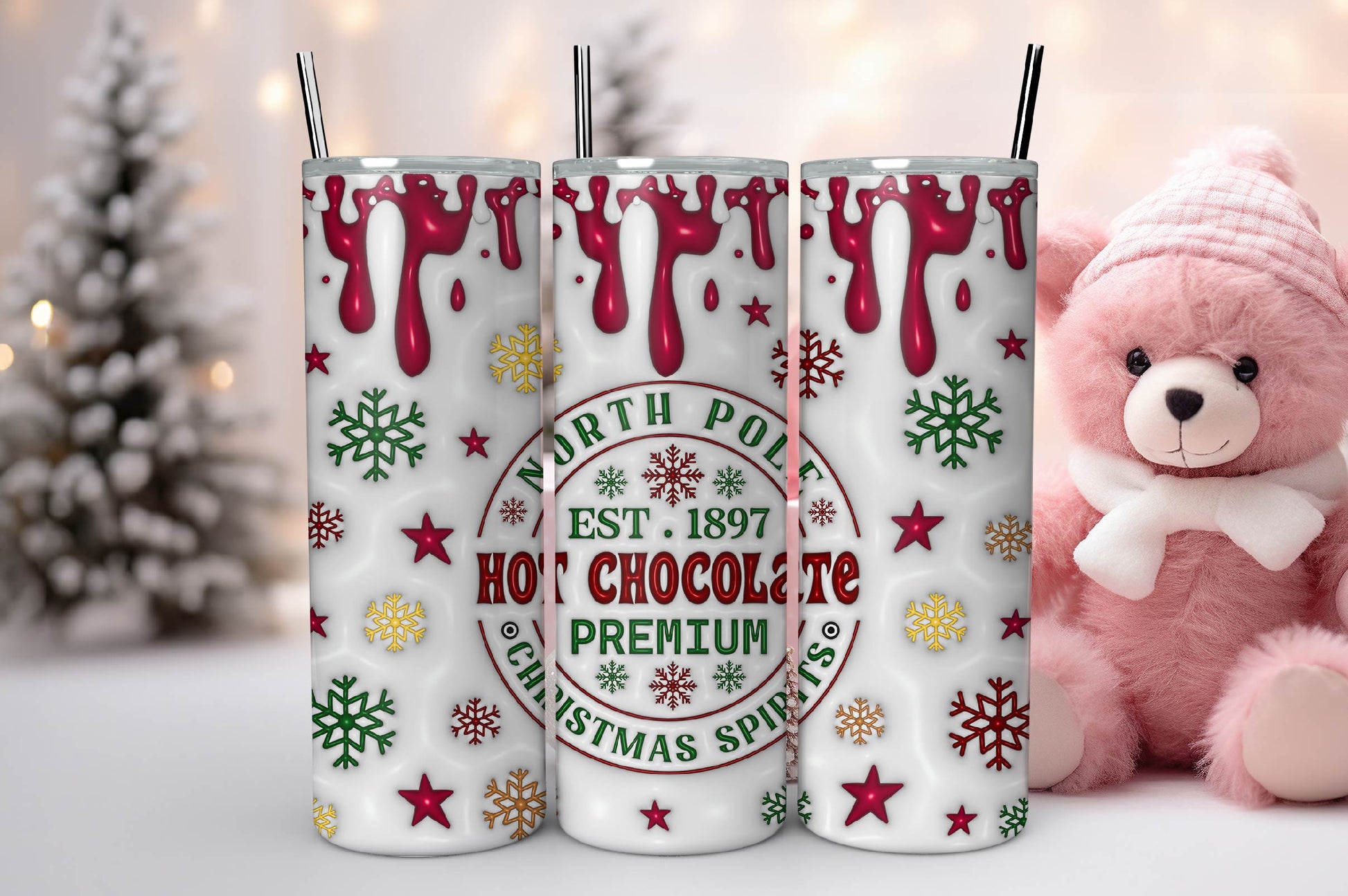 3D Inflated Christmas Tumbler Bundle 8 - CraftNest - Digital Crafting and Art