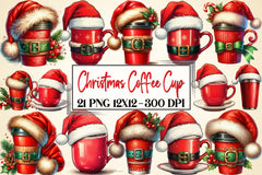 Christmas Coffee Cup Clipart Bundle - CraftNest - Digital Crafting and Art