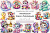 Unicorn Cute Animals Clipart Bundle 3