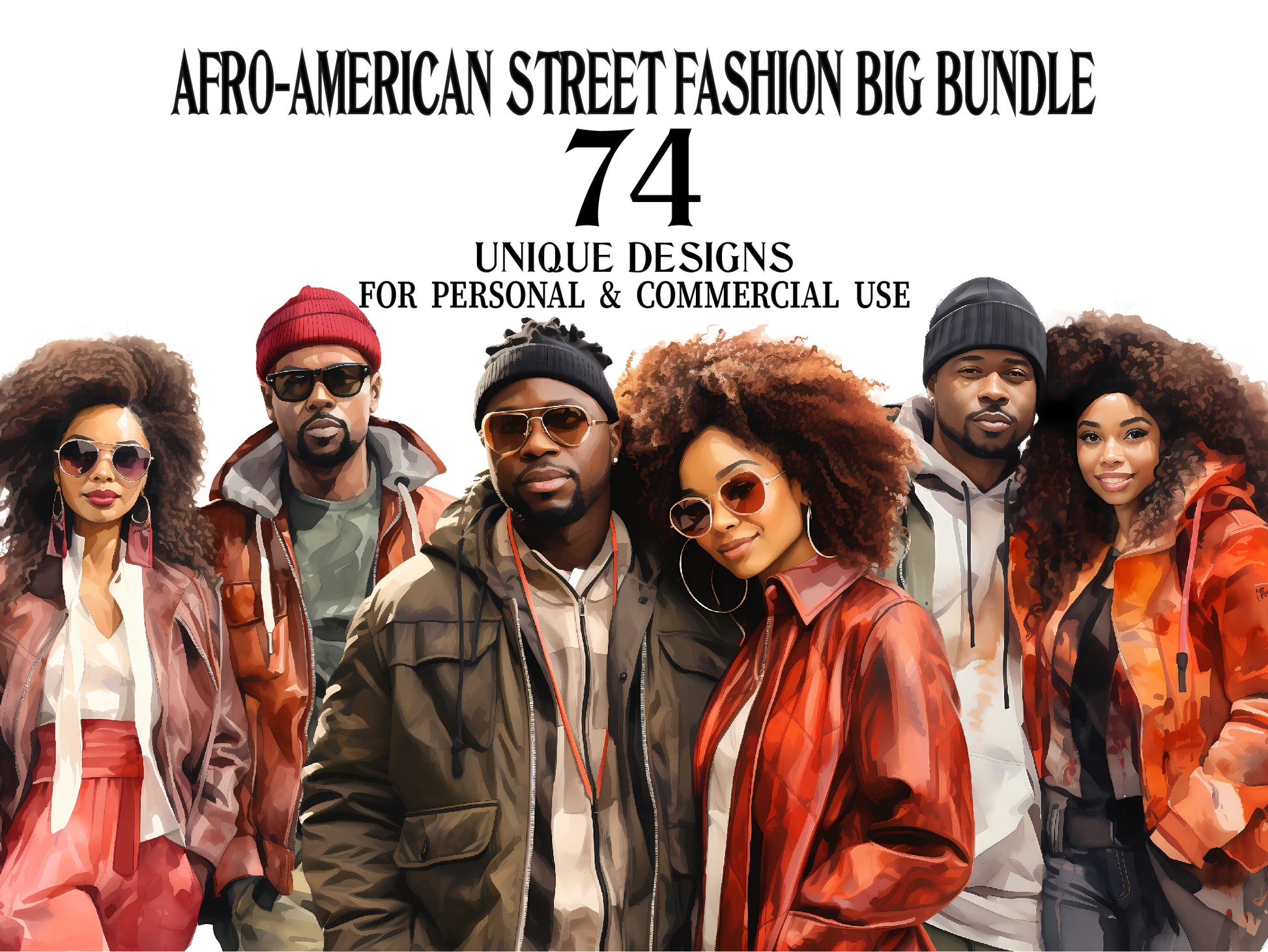 Afro-American Street Fashion Clipart - CraftNest