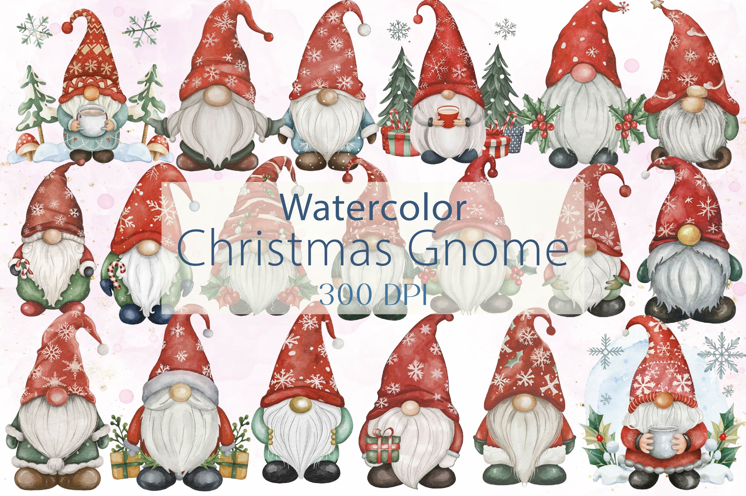 Christmas Gnome Clipart Bundle 3 - CraftNest - Digital Crafting and Art