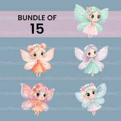 Cute Fairies Clipart Bundle - CraftNest - Digital Crafting and Art