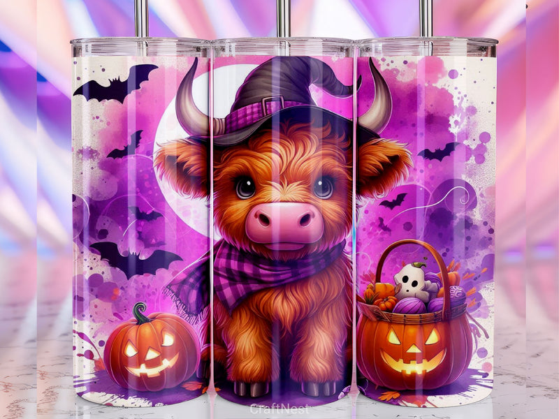 Halloween Highland Cow Tumbler Wrap Bundle 1 - CraftNest - Digital Crafting and Art