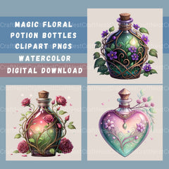 Magic Potion Bottles Clipart Bundle - CraftNest - Digital Crafting and Art
