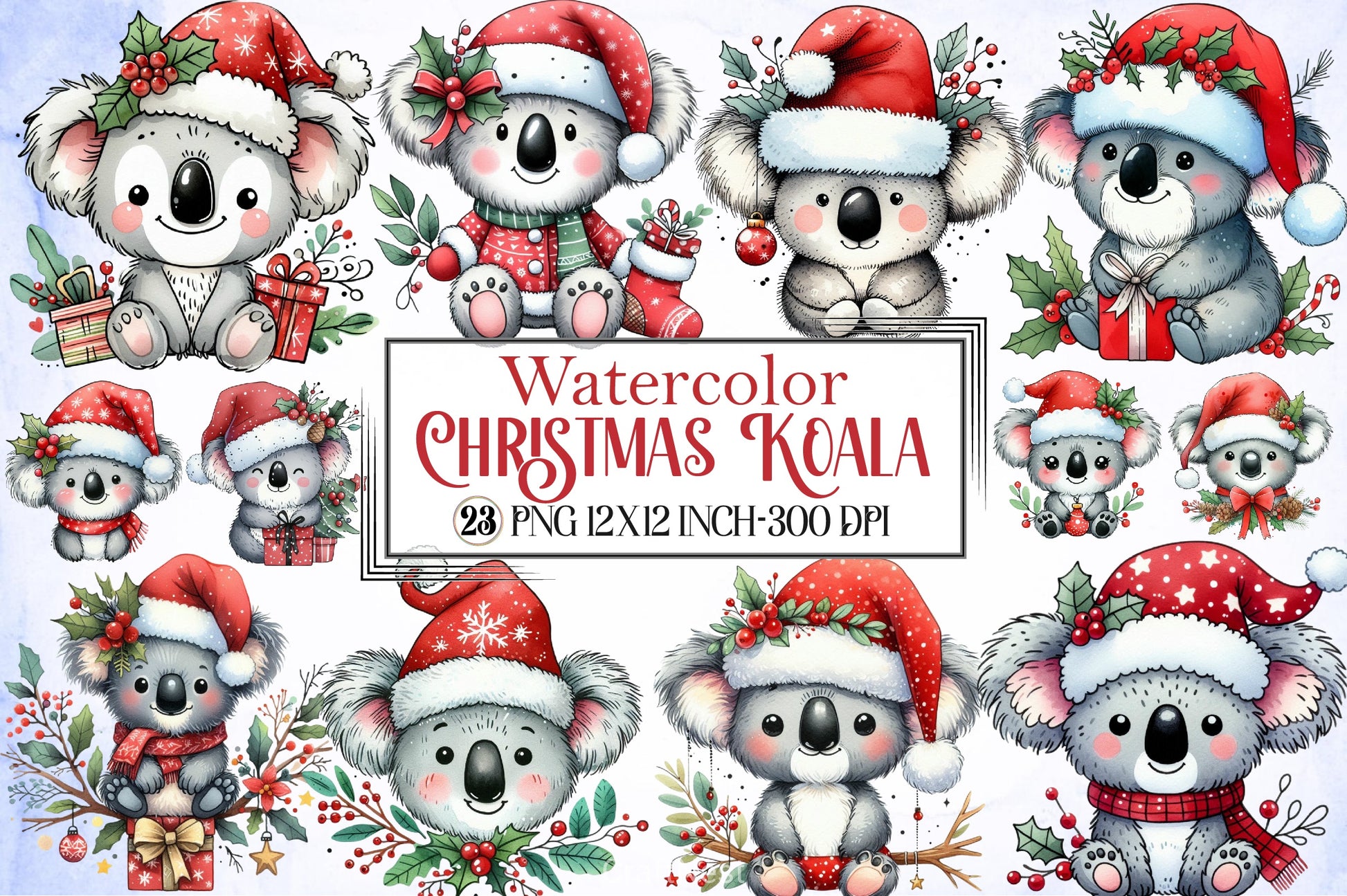 Christmas Koala Clipart Bundle 1 - CraftNest - Digital Crafting and Art